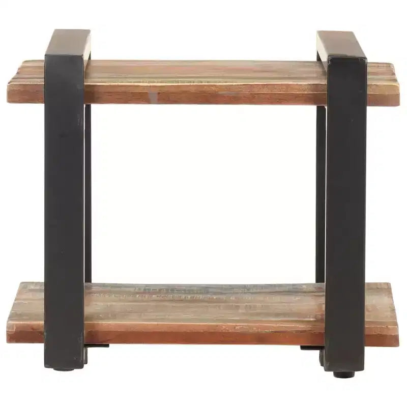 Comodino Legno naturale Legno di mango grezzo, ferro Medium
