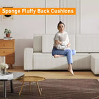 Divano componibile modulare 96, moderno divano a strisce in velluto a coste a forma di L con pouf mobile, divani componibili per soggiorno, camera da letto