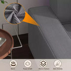 Divano componibile modulare 96, moderno divano a strisce in velluto a coste a forma di L con pouf mobile, divani componibili per soggiorno, camera da letto