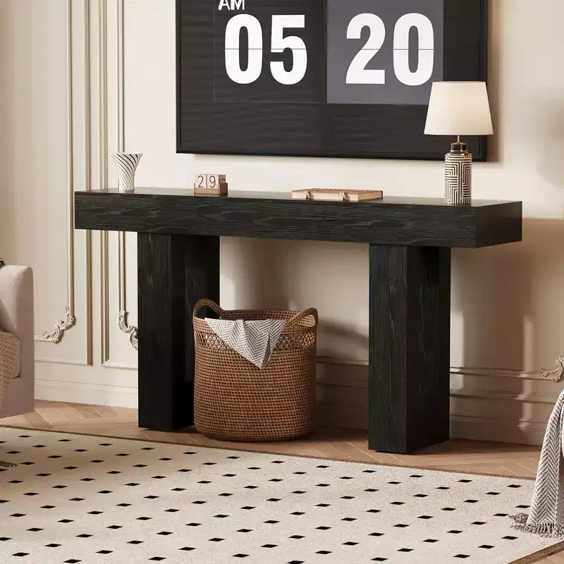 Tavolo Consolle da 160 cm con Presa di Corrente, Tavolo da Divano Extra Lungo con Porte USB e Type-C, Tavolo Stretto per Ingresso, Tavolo per Foyer per Soggiorno