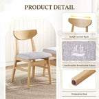 Set di 4 sedie moderne Maddox con schienale curvo in legno e seduta in tessuto grigio