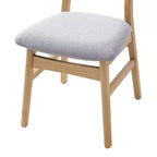Set di 4 sedie moderne Maddox con schienale curvo in legno e seduta in tessuto grigio