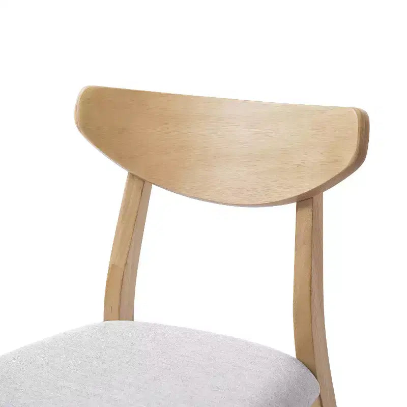 Set di 4 sedie moderne Maddox con schienale curvo in legno e seduta in tessuto grigio