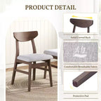 Set di 4 sedie moderne Maddox con schienale curvo in legno e seduta in tessuto grigio