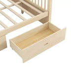 Letto a baldacchino rustico in legno con cassetti contenitore