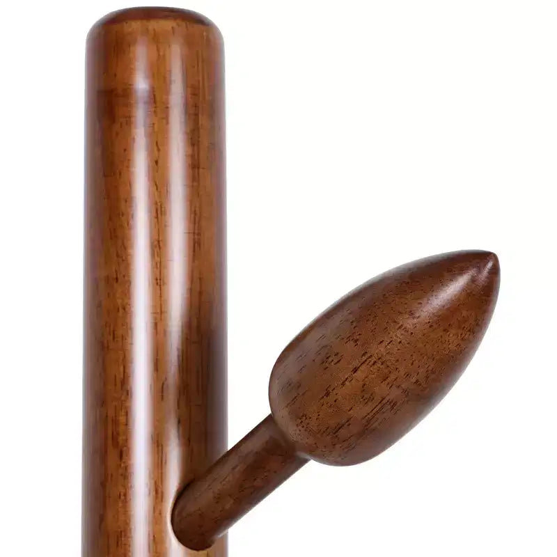Appendiabiti da terra in legno con 8 ganci a bocciolo, base rotonda stabile, attaccapanni da ingresso in legno resistente, marrone