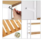 Scaffale portaoggetti in bambù, scaffalatura a 5 ripiani, multifunzionale, per ingresso, bagno, 25,9 x 60 x 130 cm
