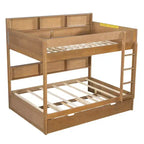 Letto a castello Full-over-Full con letto estraibile e contenitore integrato