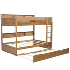 Letto a castello Full-over-Full con letto estraibile e contenitore integrato