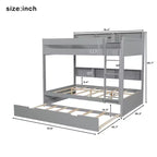 Letto a castello Full-over-Full con letto estraibile e contenitore integrato