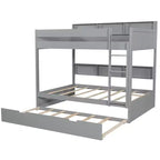 Letto a castello Full-over-Full con letto estraibile e contenitore integrato