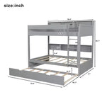 Letto a castello Full-over-Full con letto estraibile e contenitore integrato