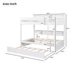 Letto a castello Full-over-Full con letto estraibile e contenitore integrato