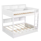 Letto a castello Full-over-Full con letto estraibile e contenitore integrato