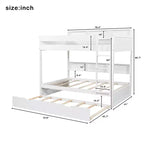 Letto a castello Full-over-Full con letto estraibile e contenitore integrato