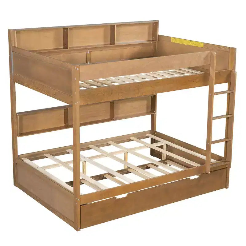 Letto a castello Full-over-Full con letto estraibile e contenitore integrato