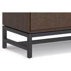 Mobile bar industriale moderno rettangolare in legno massello, noce marrone, larghezza 81 cm