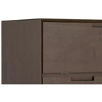 Mobile bar industriale moderno rettangolare in legno massello, noce marrone, larghezza 81 cm