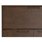 Mobile bar industriale moderno rettangolare in legno massello, noce marrone, larghezza 81 cm