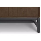 Mobile bar industriale moderno rettangolare in legno massello, noce marrone, larghezza 81 cm