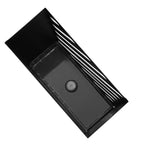Portaombrelli in Metallo, Portaombrelli Rettangolare, con Vassoio Raccogligocce Rimovibile, 4 Ganci, Design Traforato, per Ingresso, Ufficio, Nero