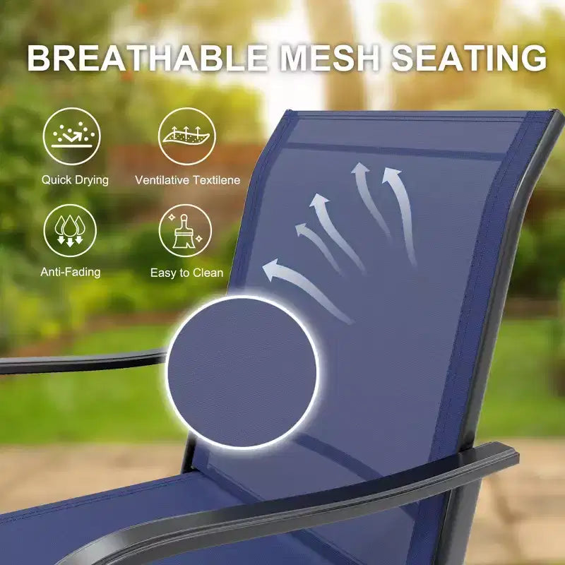 Set di 2 sgabelli da bar girevoli a 360° per patio, sedie alte da esterno con schienale e braccioli, struttura in metallo resistente alle intemperie per terrazza, prato, giardino