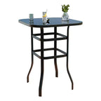 360 Swivel Patio Bar Stools Set of 2, High Back Outdoor Counter Height Chairs with Armrests, All-Weather Metal Frame for Deck, Lawn, Gardenniu